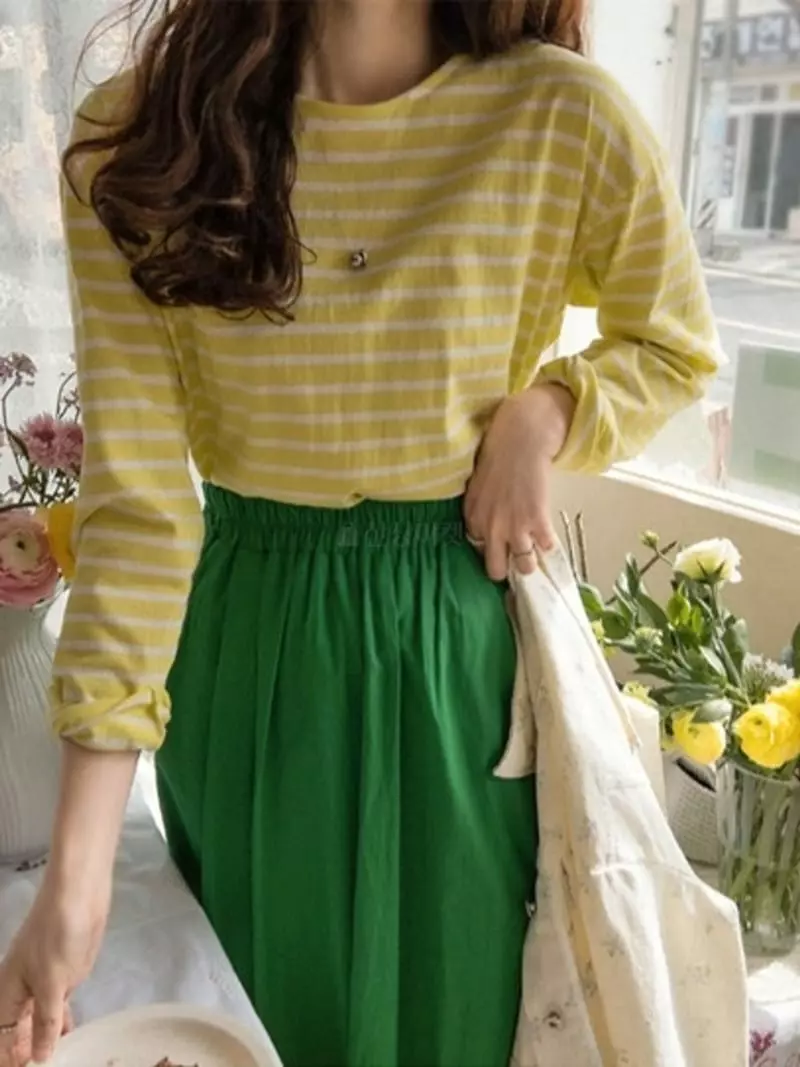 Ripple - Korean Women Fashion - #momslook - Art Stripes Tee - 4