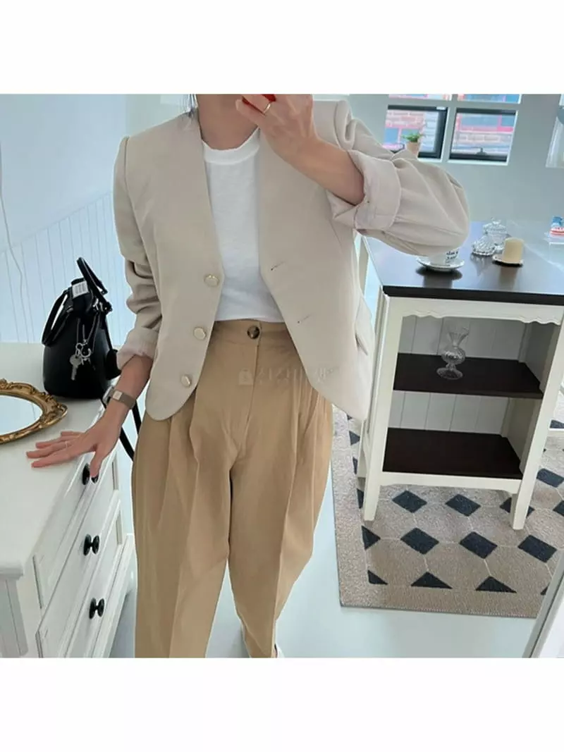 Room698 - Korean Women Fashion - #momslook - Point No Collat Jacket - 10