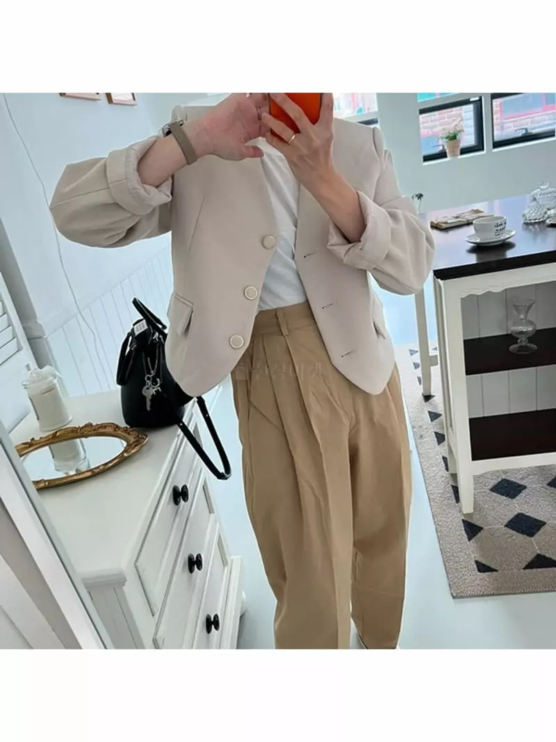 Room698 - Korean Women Fashion - #momslook - Point No Collat Jacket - 11