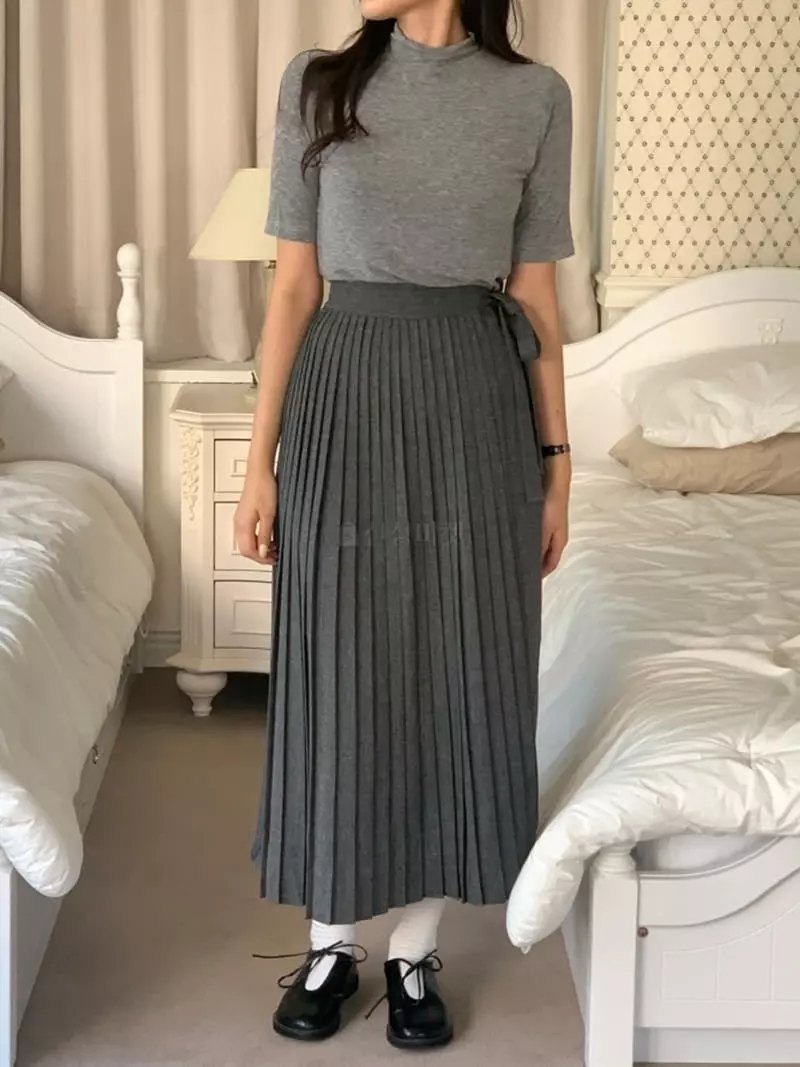 Room698 - Korean Women Fashion - #momslook - Classic Wrinkle Skirt - 10