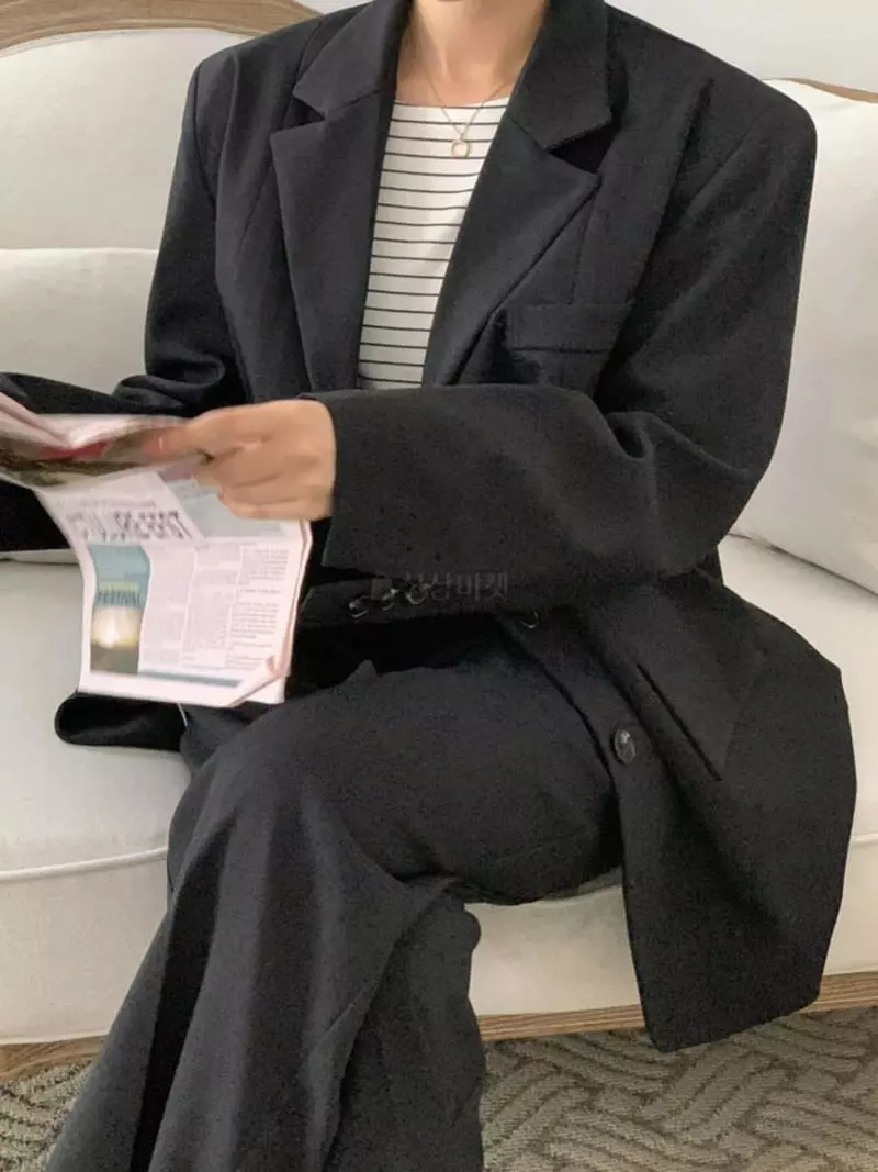 Room698 - Korean Women Fashion - #momslook - Side Up Overfit Jacket