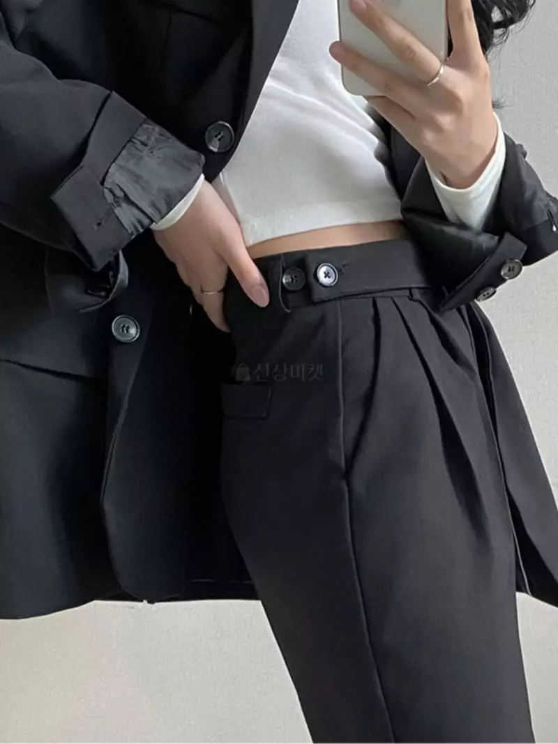 Room698 - Korean Women Fashion - #momslook - Size Up Sok Button Pants - 4