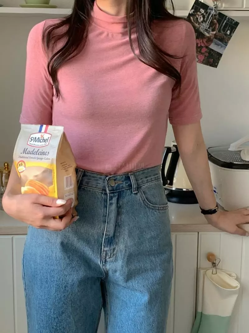 Room698 - Korean Women Fashion - #momslook - 5 Half Turtleneck Tee - 3