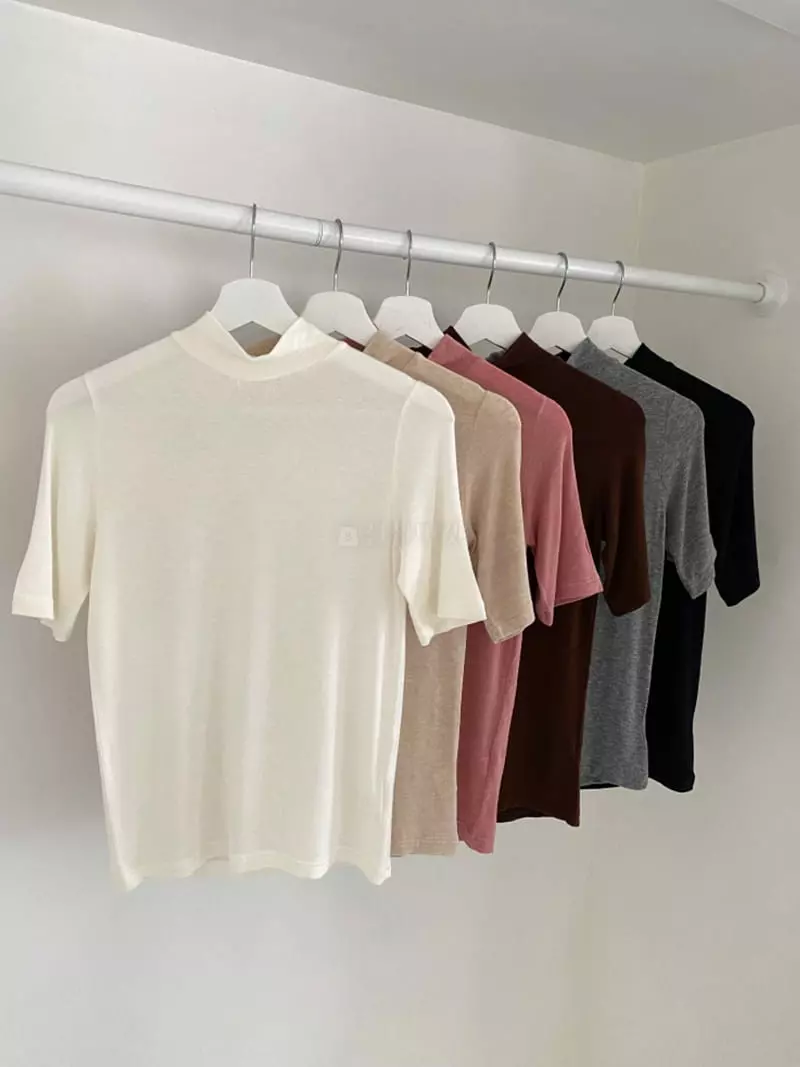 Room698 - Korean Women Fashion - #momslook - 5 Half Turtleneck Tee - 5