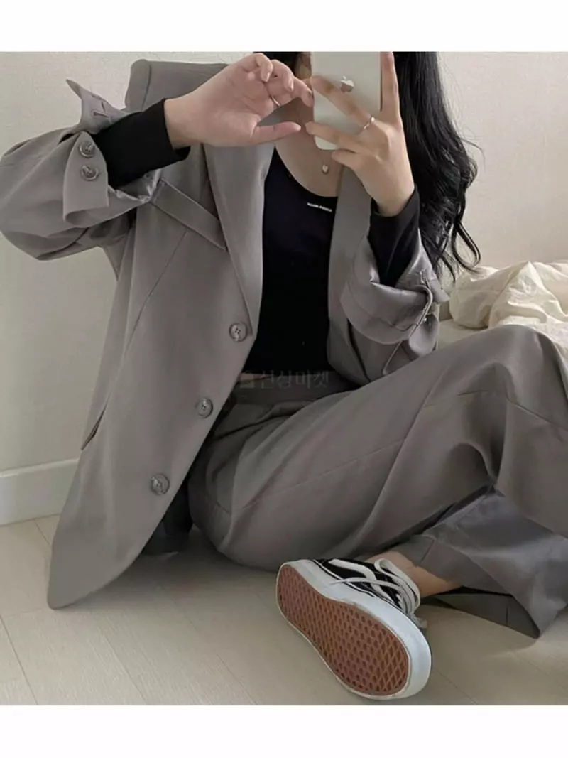 Room698 - Korean Women Fashion - #pursuepretty - Side Up Overfit Jacket - 9
