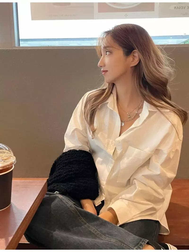 Room698 - Korean Women Fashion - #thatsdarling - Loose Fit Simple Shirt - 3