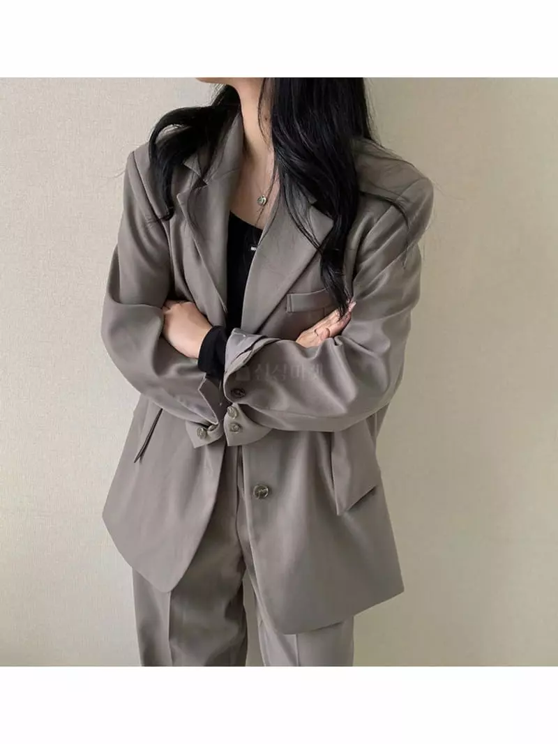Room698 - Korean Women Fashion - #vintagekidsstyle - Side Up Overfit Jacket - 8