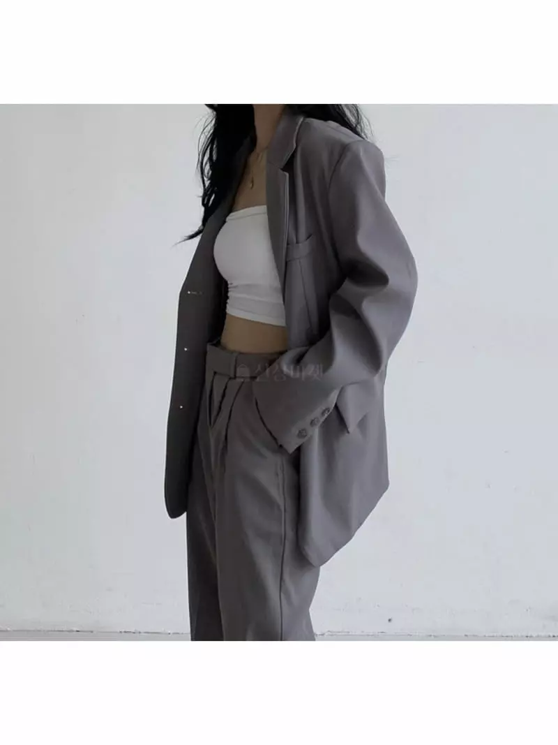 Room698 - Korean Women Fashion - #vintagekidsstyle - Size Up Overfit Jacket - 6