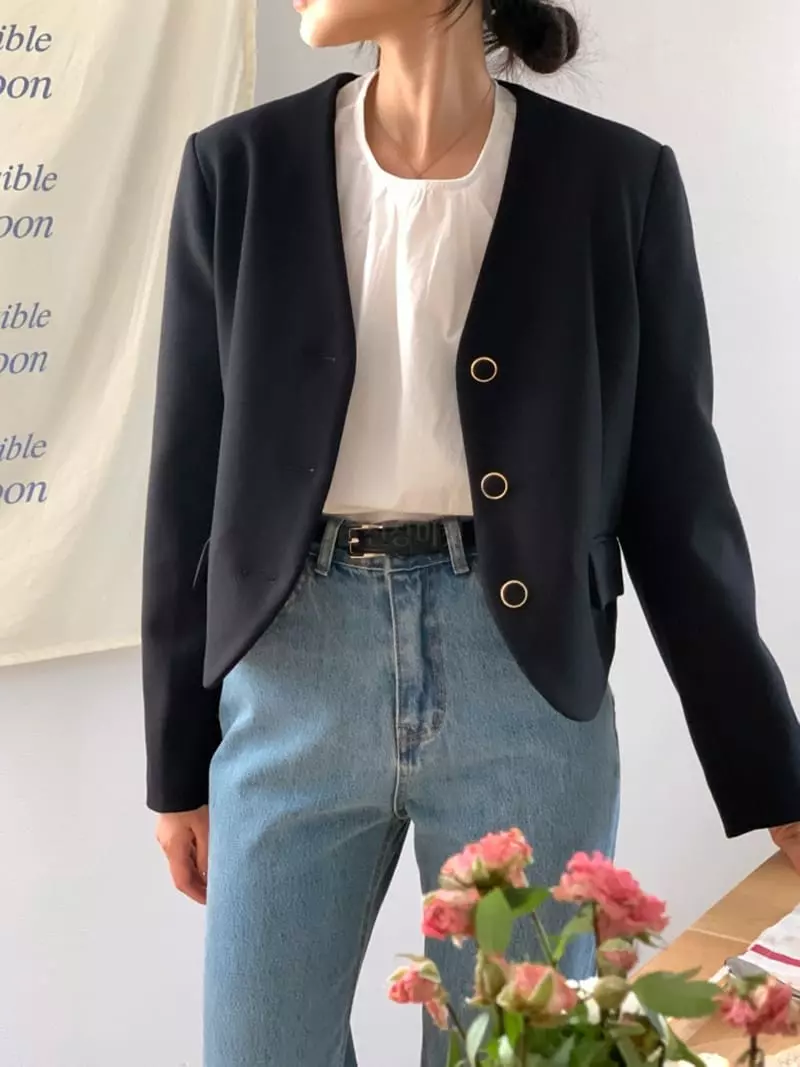 Room698 - Korean Women Fashion - #womensfashion - Point No Collat Jacket