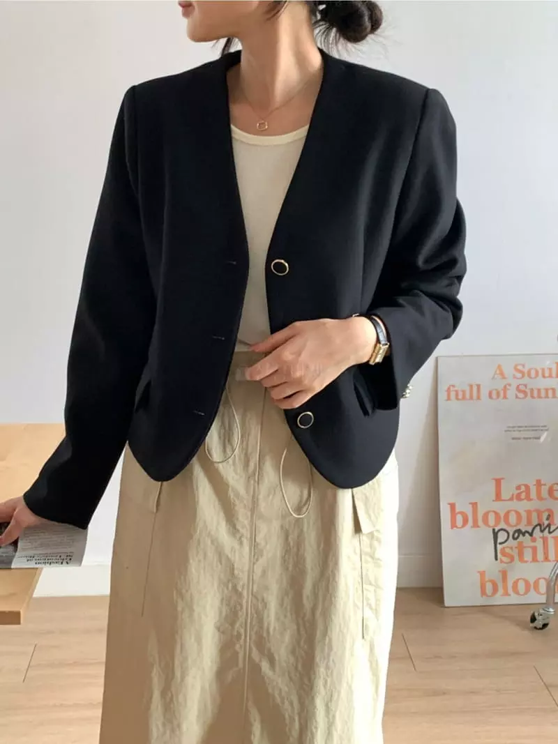 Room698 - Korean Women Fashion - #womensfashion - Point No Collat Jacket - 5