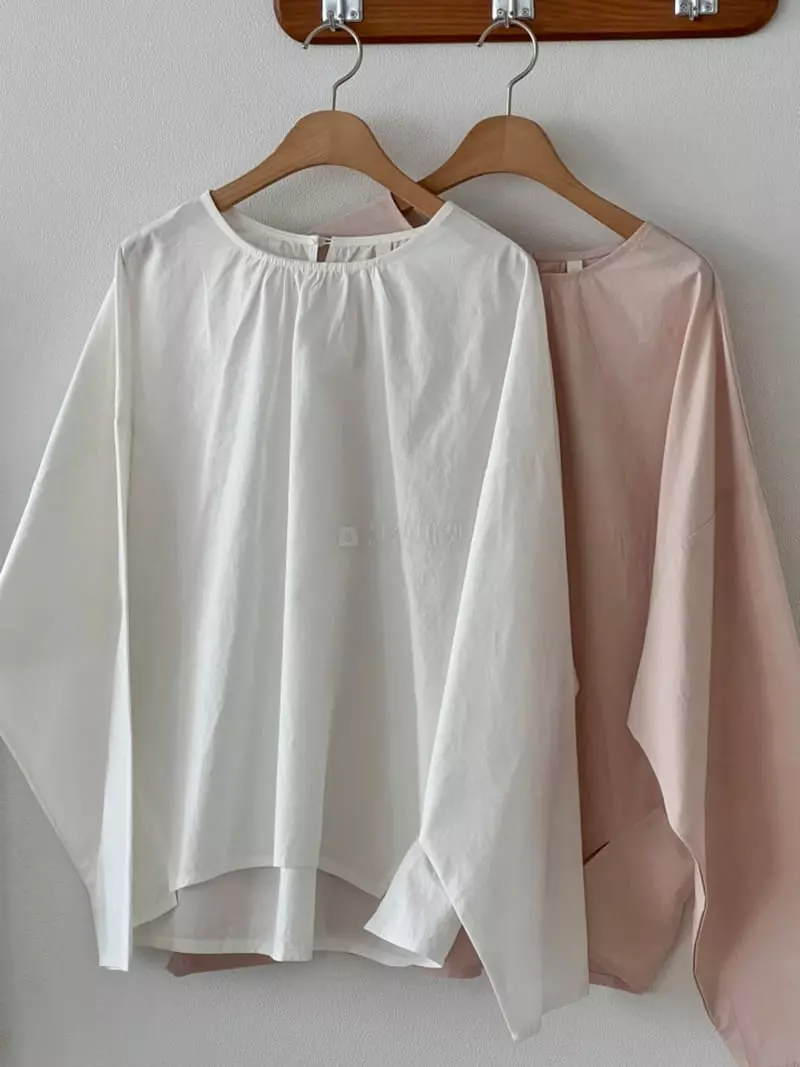 Room698 - Korean Women Fashion - #womensfashion - Back Button Round Blouse - 9