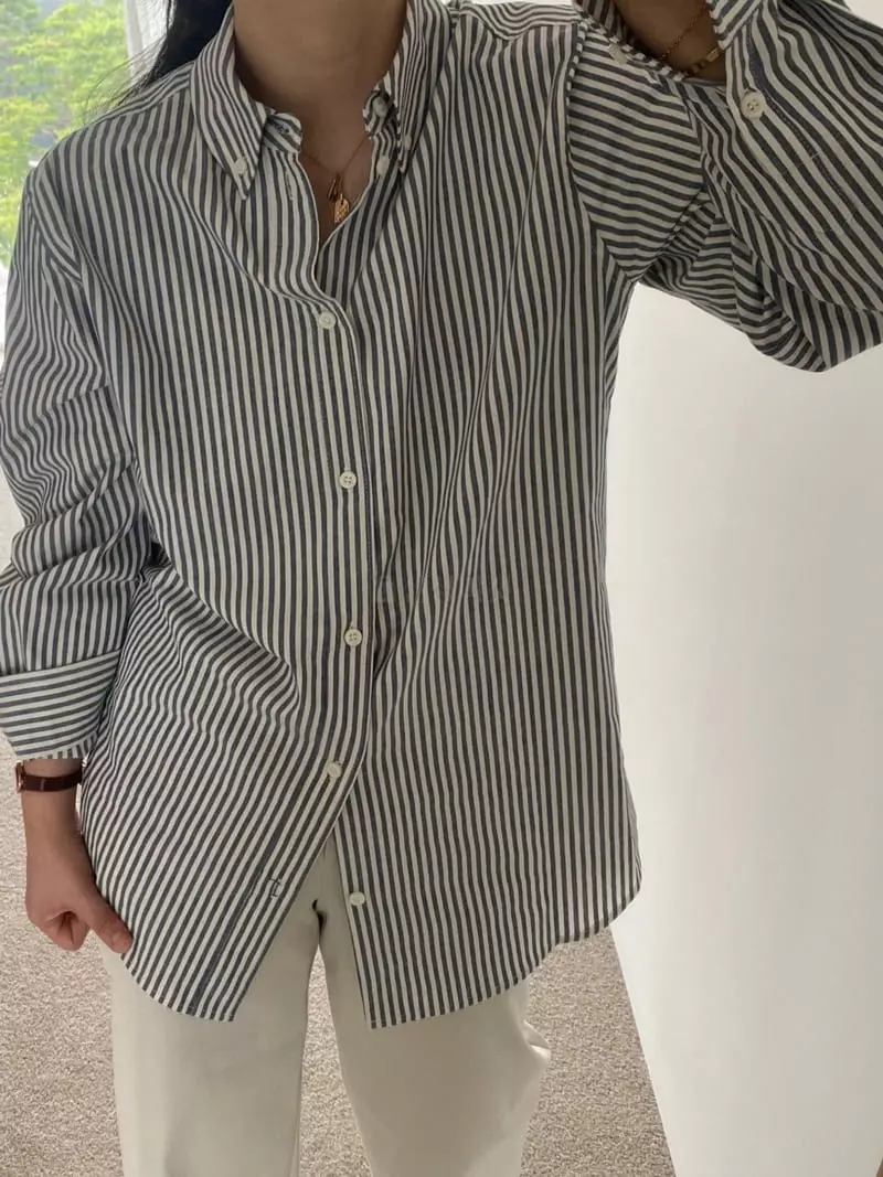 Roomk - Korean Women Fashion - #womensfashion - Stripes Shirt - 4