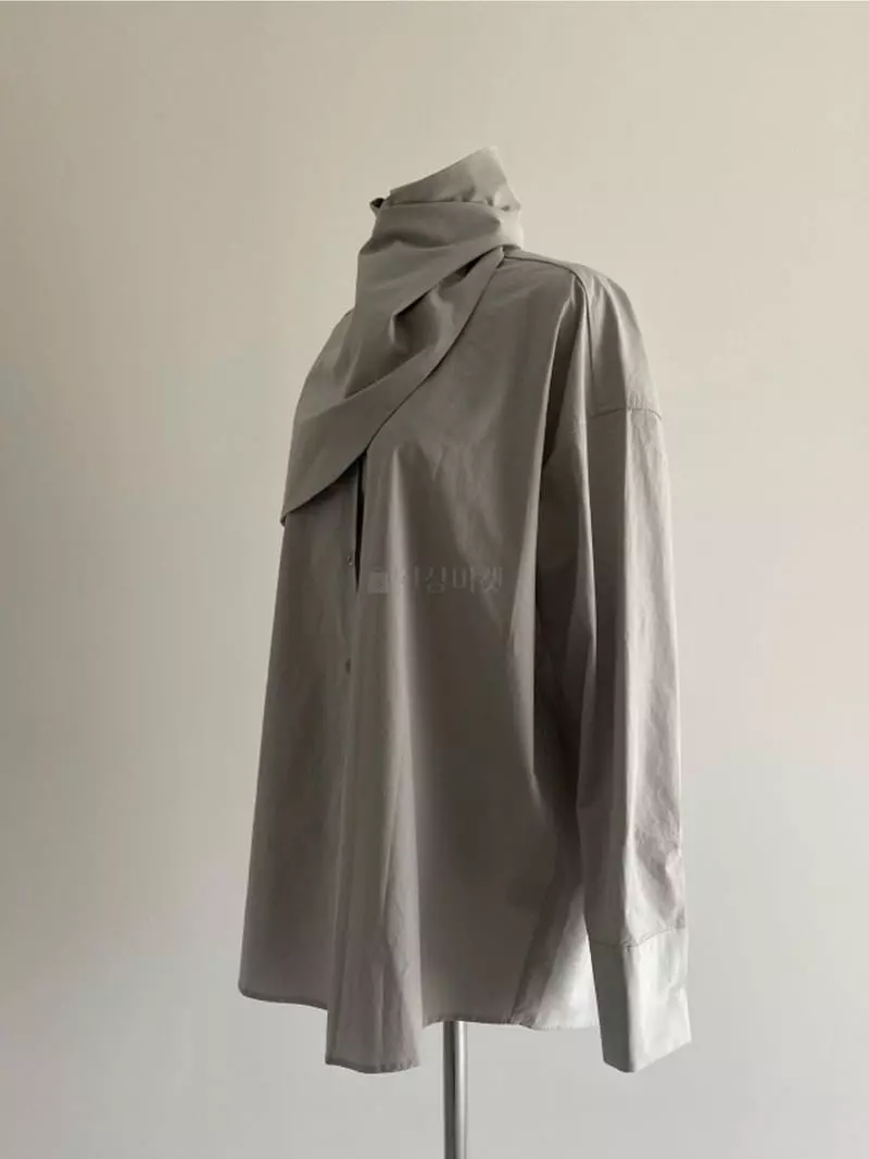 Roomk - Korean Women Fashion - #momslook - Scarf Shirt - 11