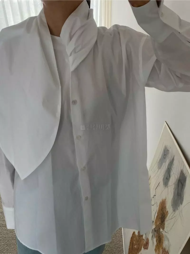 Roomk - Korean Women Fashion - #momslook - Scarf Shirt - 5
