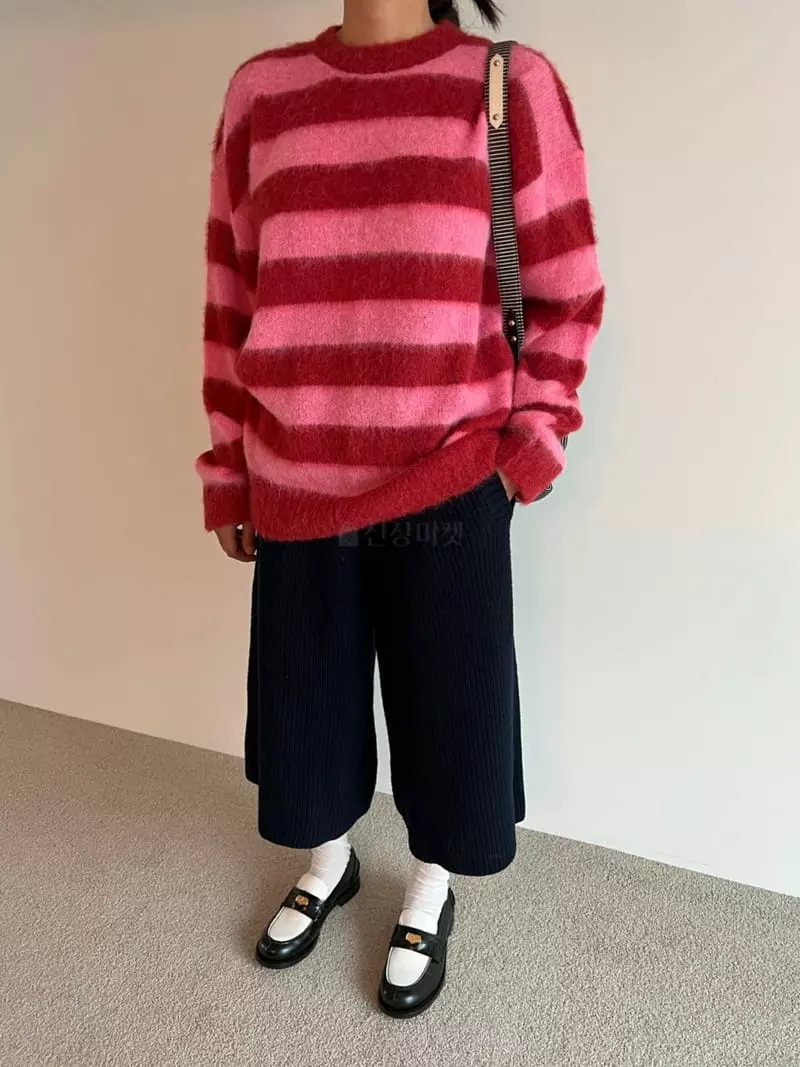 Roomk - Korean Women Fashion - #momslook - Stripes Knit Tee - 8