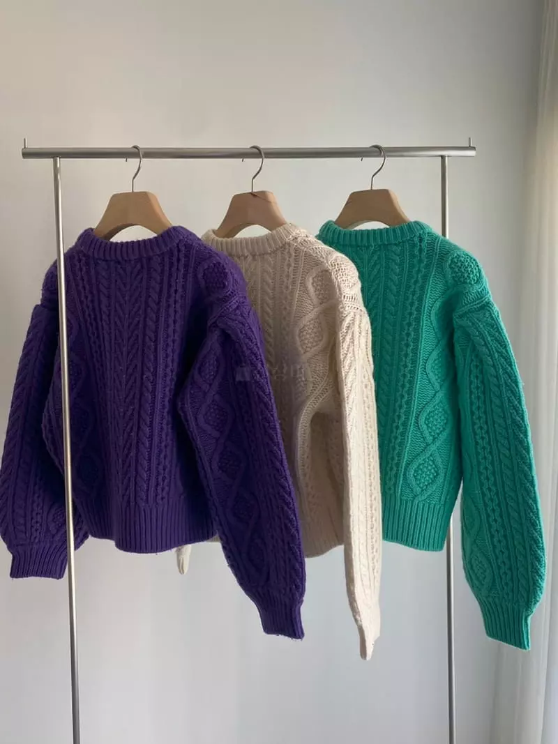Roomk - Korean Women Fashion - #momslook - Twist Knit Tee