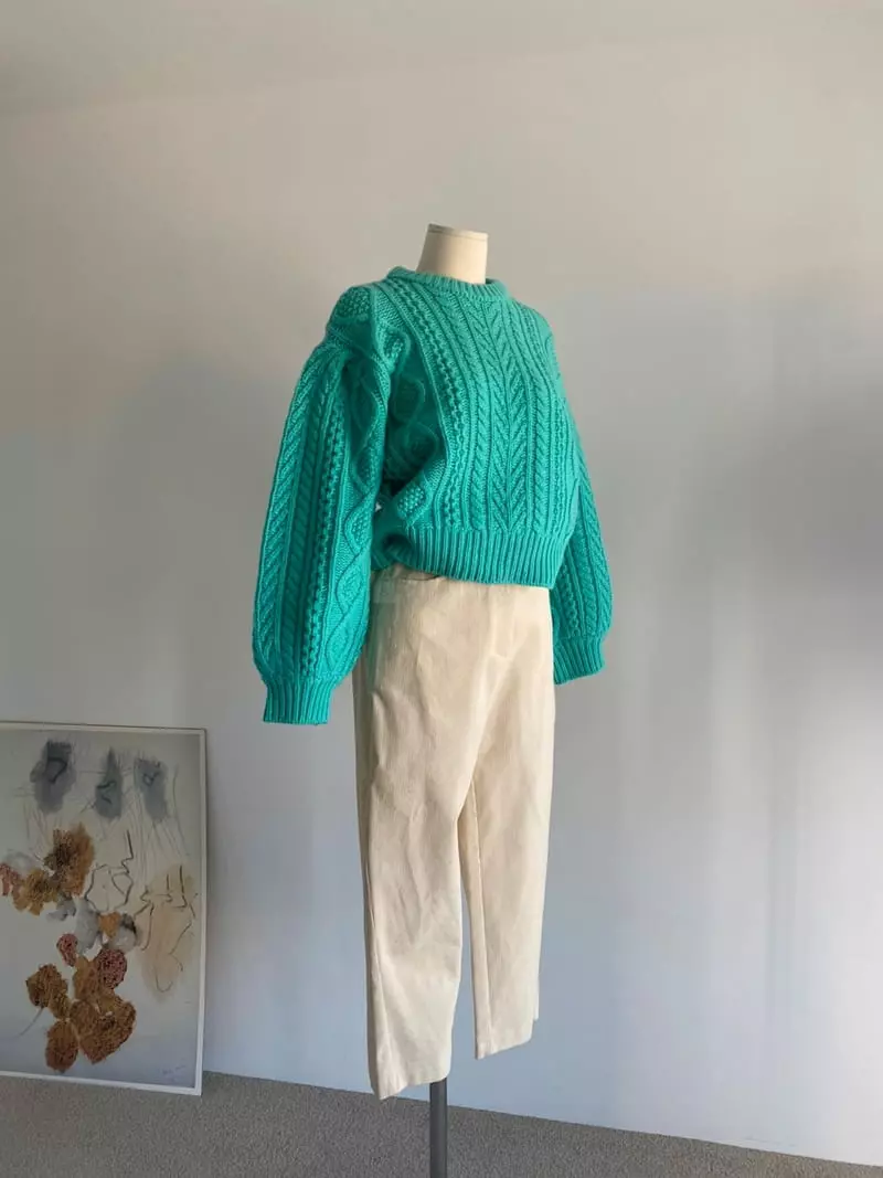 Roomk - Korean Women Fashion - #momslook - Twist Knit Tee - 5