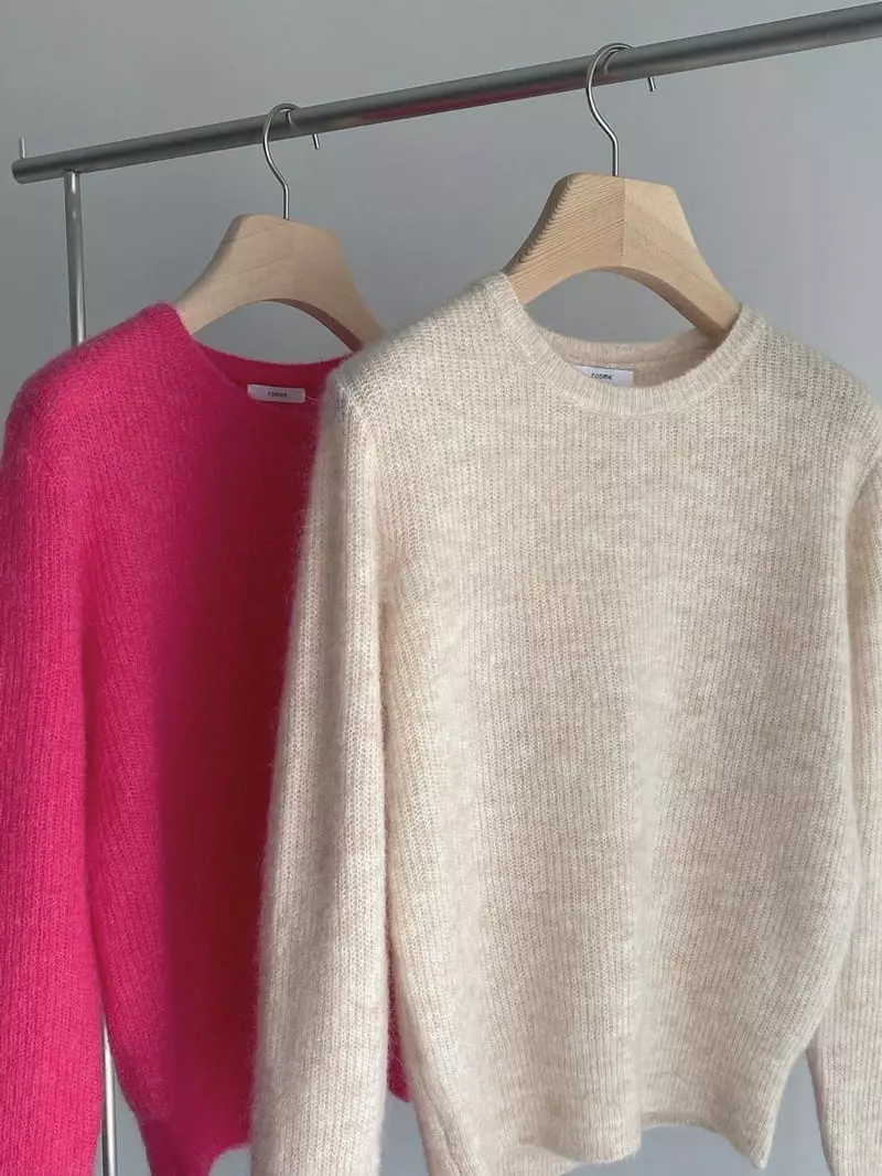 Roomk - Korean Women Fashion - #pursuepretty - Kid Round Knit Tee