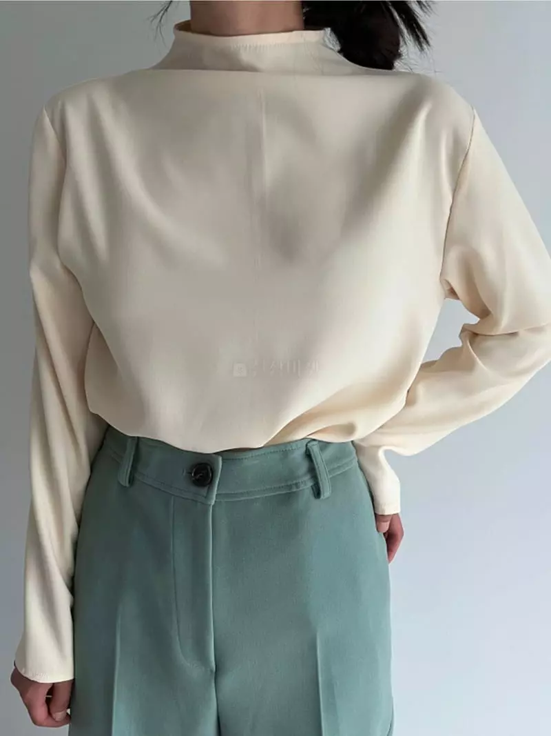 Roomk - Korean Women Fashion - #vintageinspired - High Neck Blouse - 3