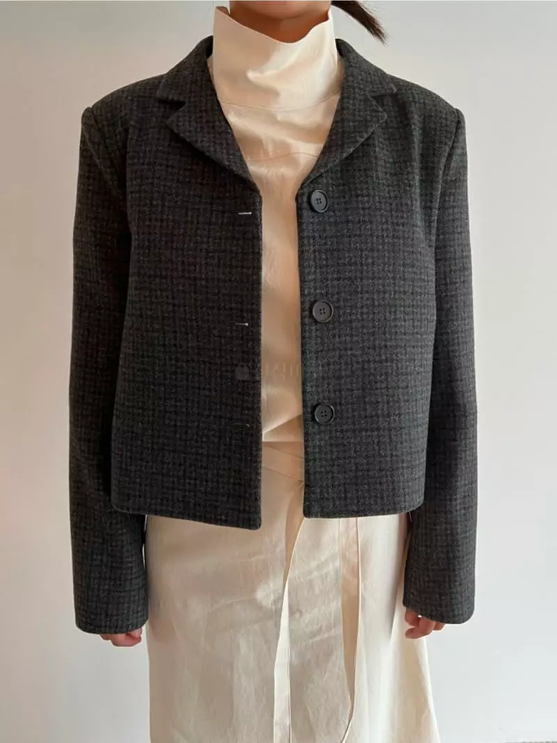 Roomk - Korean Women Fashion - #womensfashion - Check Jakcet - 11