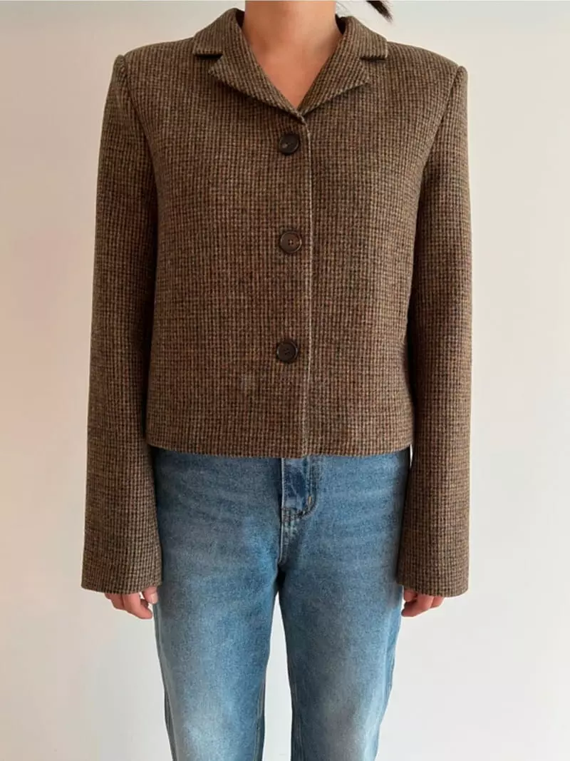 Roomk - Korean Women Fashion - #womensfashion - Check Jakcet - 7