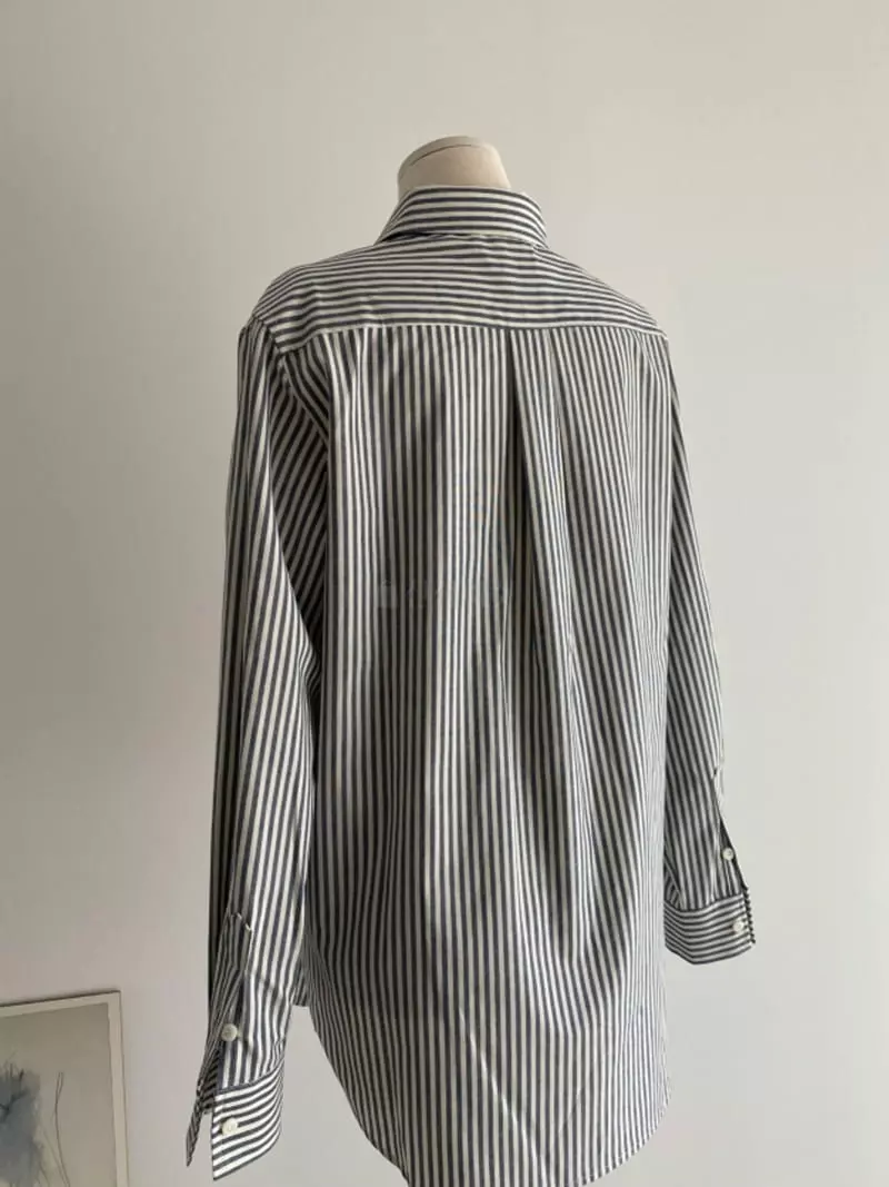Roomk - Korean Women Fashion - #womensfashion - Stripes Shirt - 11