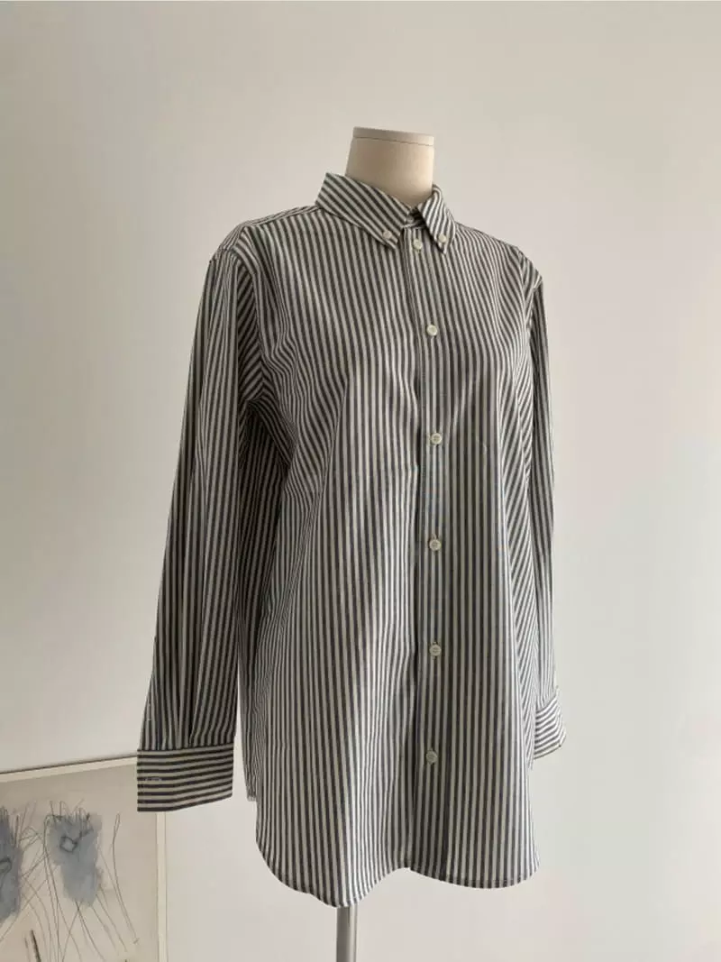 Roomk - Korean Women Fashion - #womensfashion - Stripes Shirt - 9