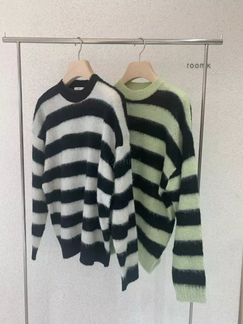Roomk - Korean Women Fashion - #womensfashion - Stripes Knit Tee - 2