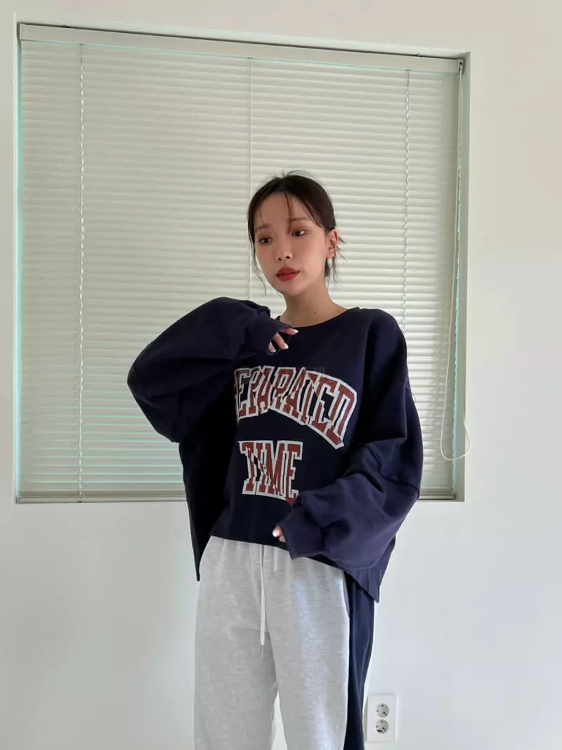 Rooms shop - Korean Women Fashion - #momslook - Time Sweatshirt - 6