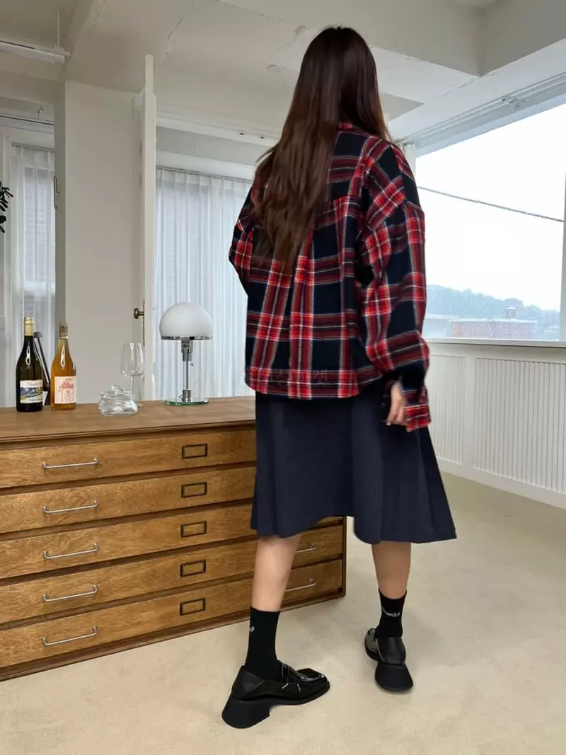 Rooms shop - Korean Women Fashion - #momslook - Crop Check Shirt - 7