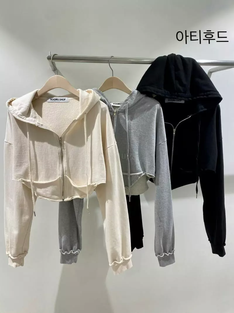Rooms shop - Korean Women Fashion - #womensfashion - Artty Hoody Zip-up - 4
