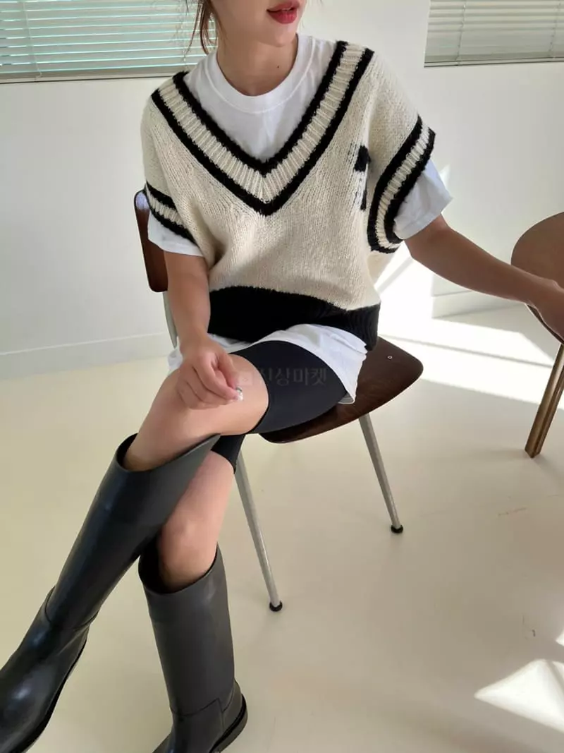 Rooms shop - Korean Women Fashion - #womensfashion - Seven Knit Tee - 4