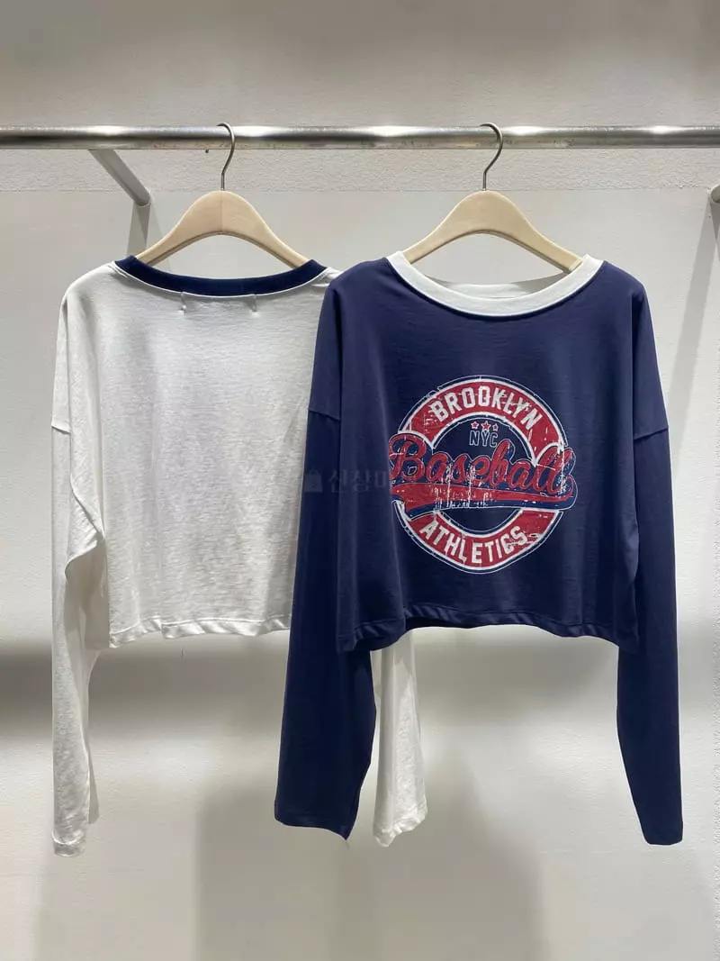 Rooms shop - Korean Women Fashion - #momslook - Baseball Tee - 2