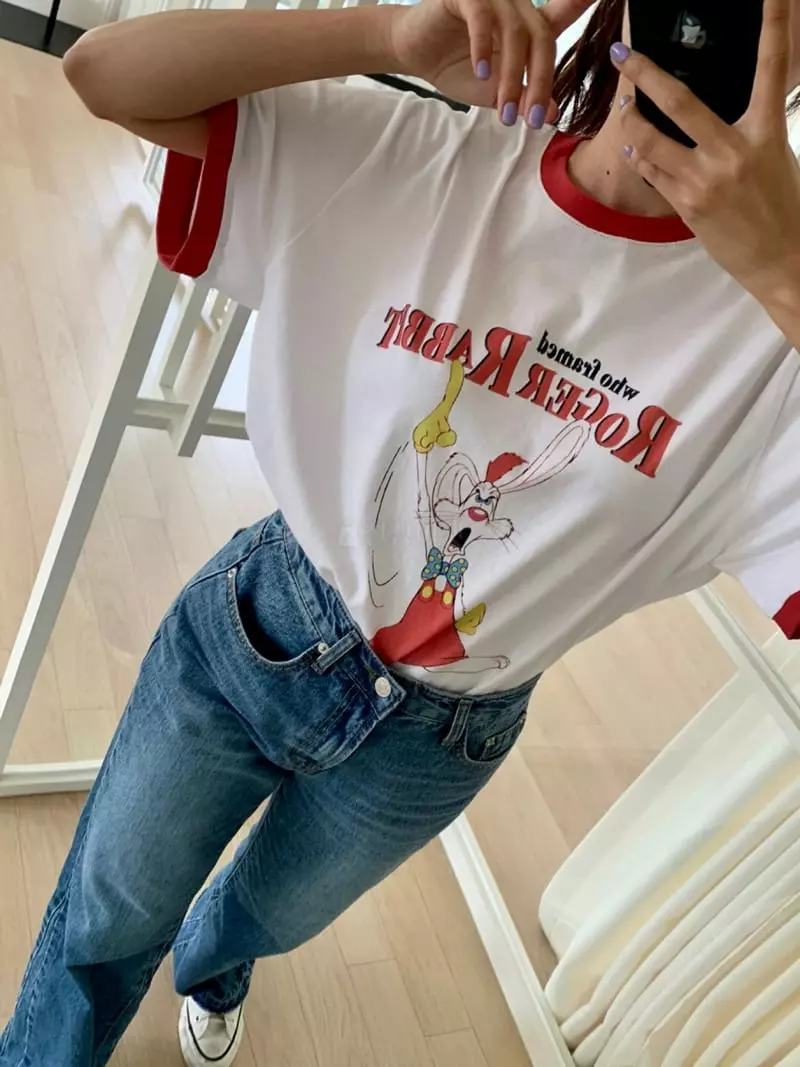 Rooms shop - Korean Women Fashion - #momslook - Rabbot Tee - 3