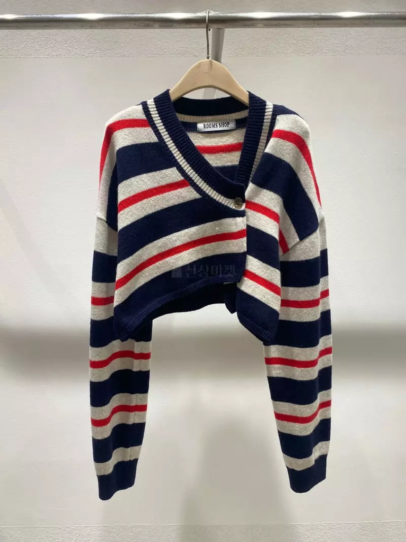 Rooms shop - Korean Women Fashion - #pursuepretty - Stripes Knit Cardigan - 5