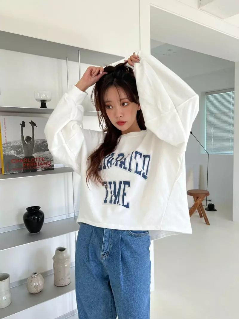 Rooms shop - Korean Women Fashion - #restrostyle - Time Sweatshirt