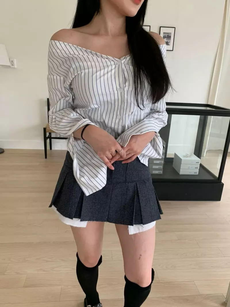 Rooms shop - Korean Women Fashion - #romanticstyle - Low Wirnkle Skirt - 11