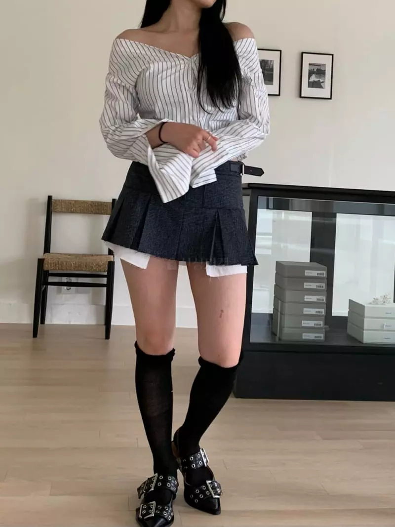 Rooms shop - Korean Women Fashion - #shopsmall - Low Wirnkle Skirt - 12