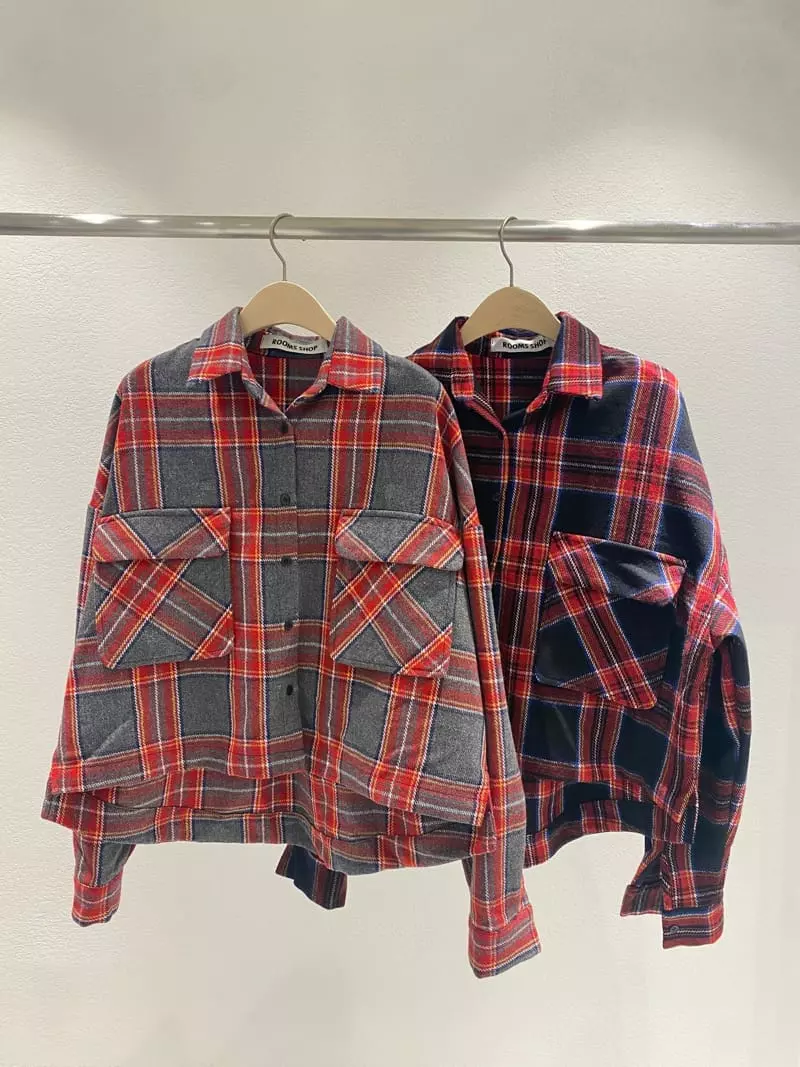 Rooms shop - Korean Women Fashion - #womensfashion - Crop Check Shirt - 10