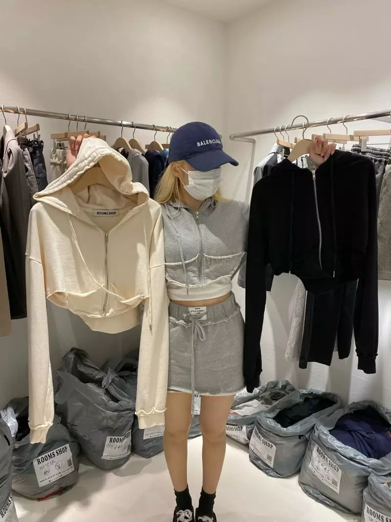Rooms shop - Korean Women Fashion - #womensfashion - Artty Hoody Zip-up - 3