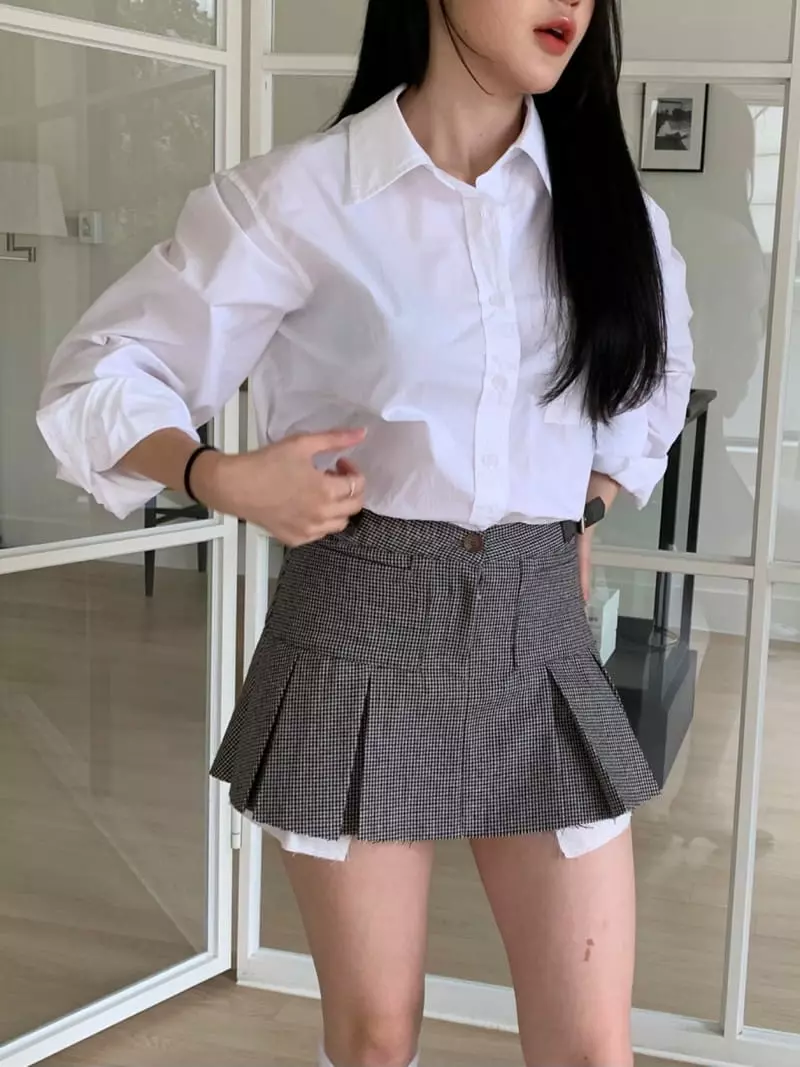 Rooms shop - Korean Women Fashion - #womensfashion - Low Wirnkle Skirt - 6