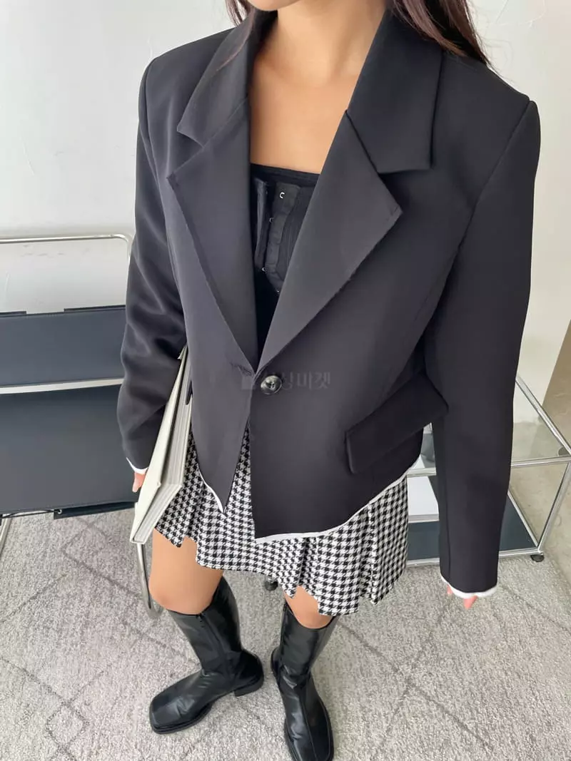 Rooof - Korean Women Fashion - #womensfashion - Cambel Cutting Jacket - 4