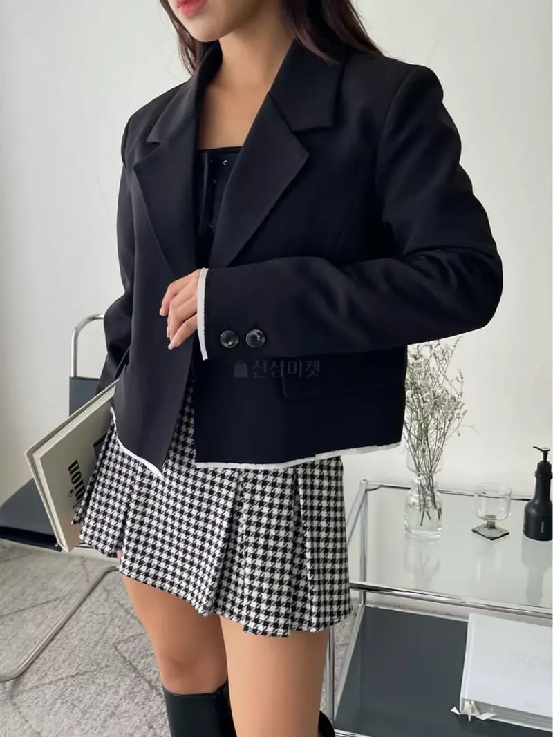 Rooof - Korean Women Fashion - #momslook - Cambel Cutting Jacket - 6