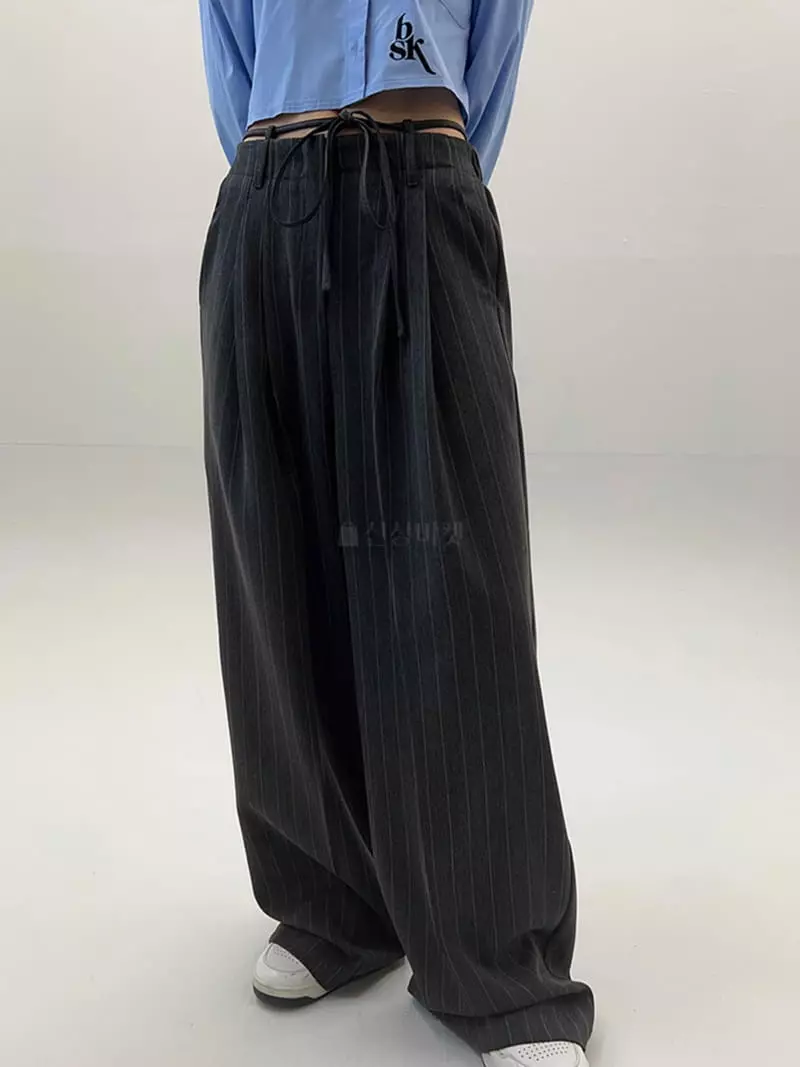 Rooof - Korean Women Fashion - #momslook - Strap Pants - 5