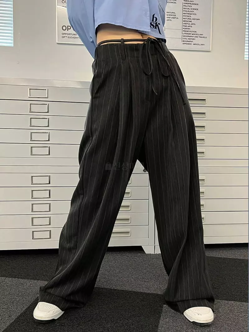 Rooof - Korean Women Fashion - #momslook - Strap Pants - 7