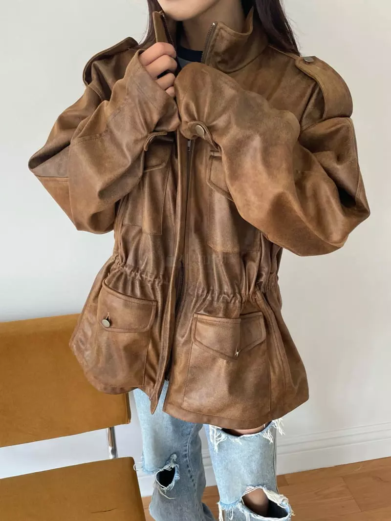 Rooof - Korean Women Fashion - #womensfashion - Vintage Field Jacket - 4