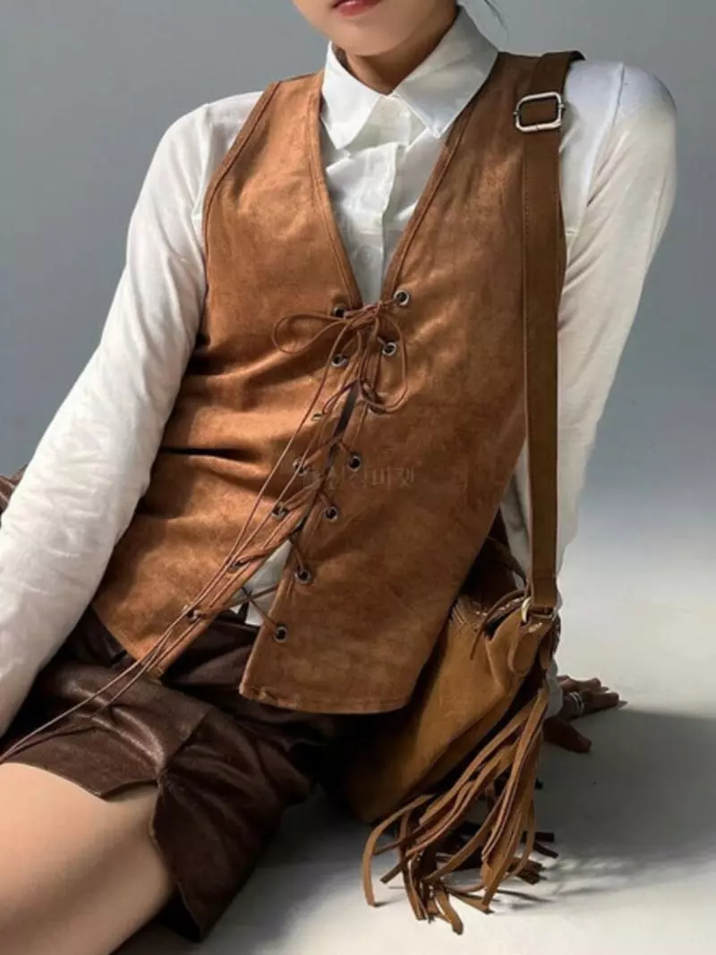 Rooof - Korean Women Fashion - #momslook - Vintage Vest