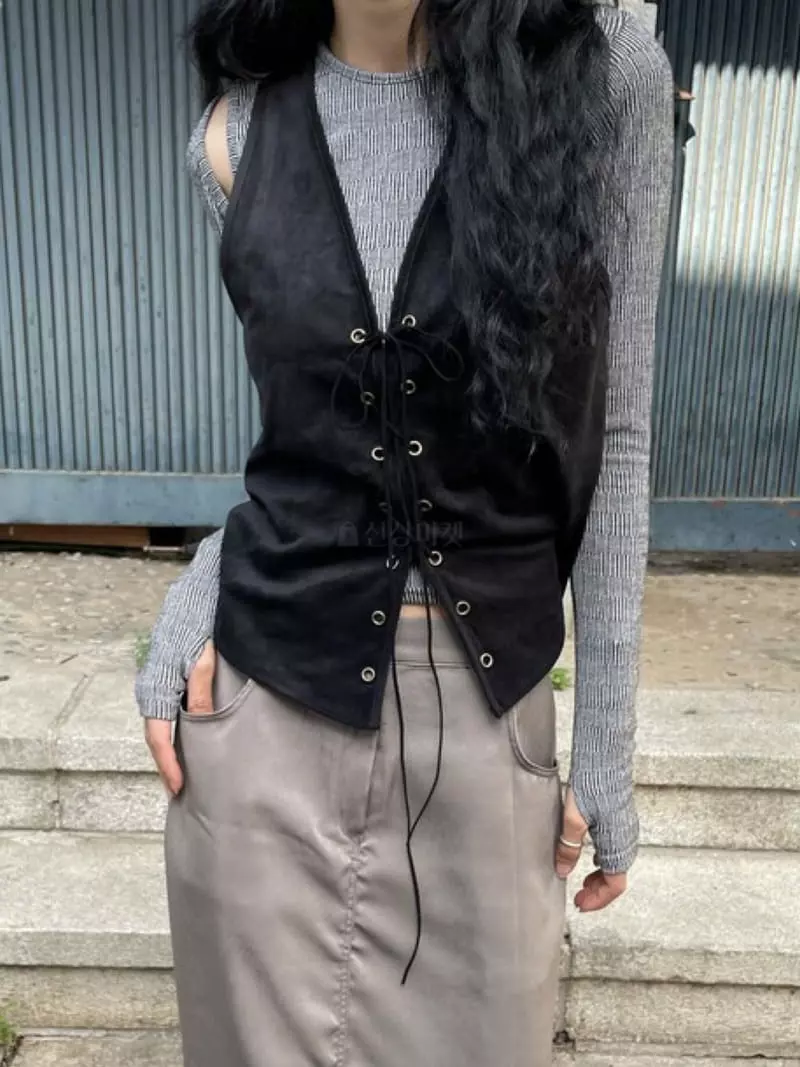 Rooof - Korean Women Fashion - #momslook - Vintage Vest - 5