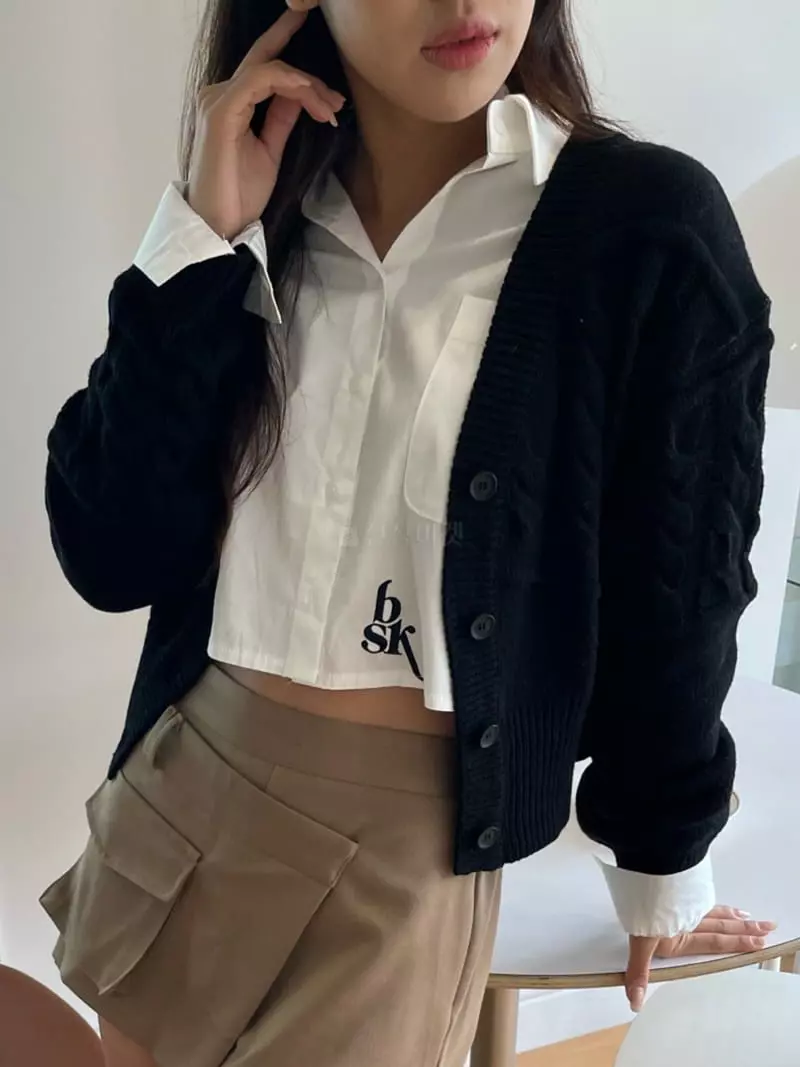 Rooof - Korean Women Fashion - #momslook - Block Knit Cardigan - 4