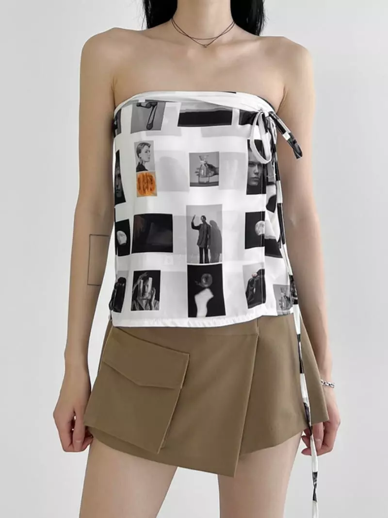 Rooof - Korean Women Fashion - #momslook - Picture Wrap Skirt - 10